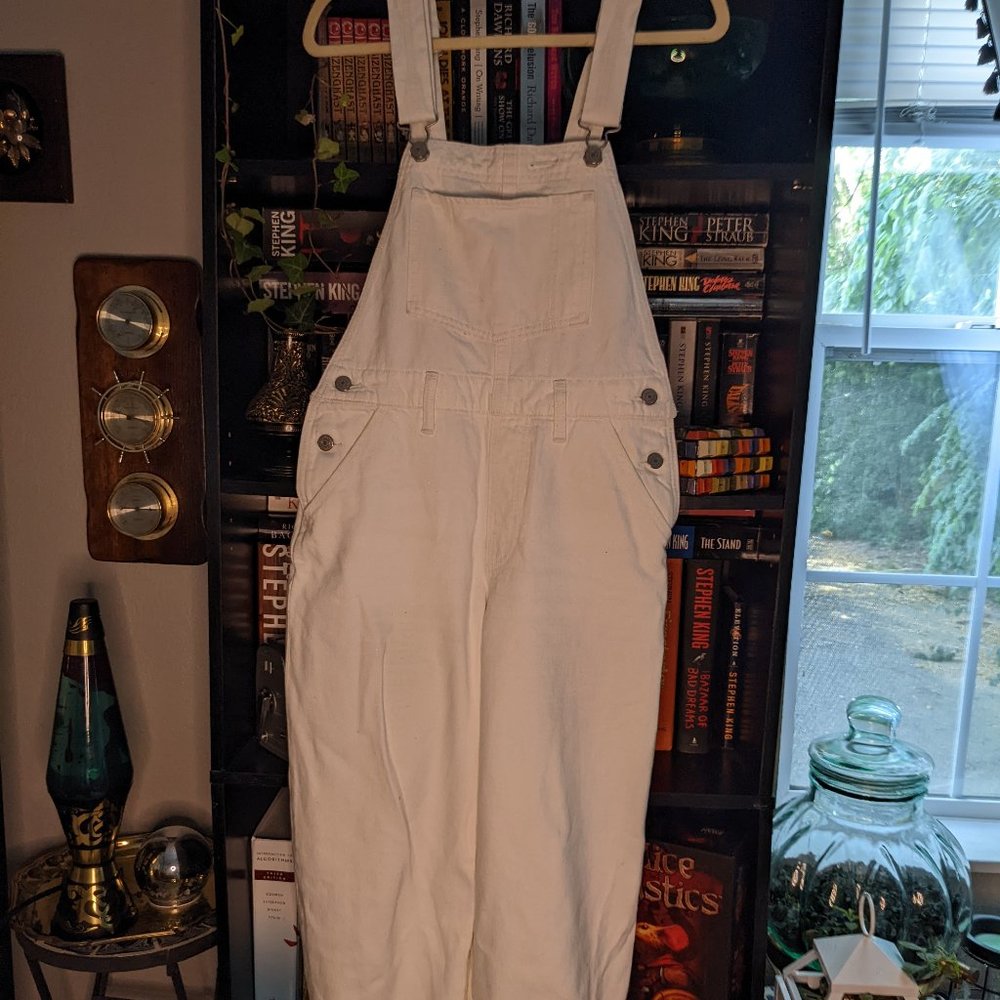Levi White Denim Overalls